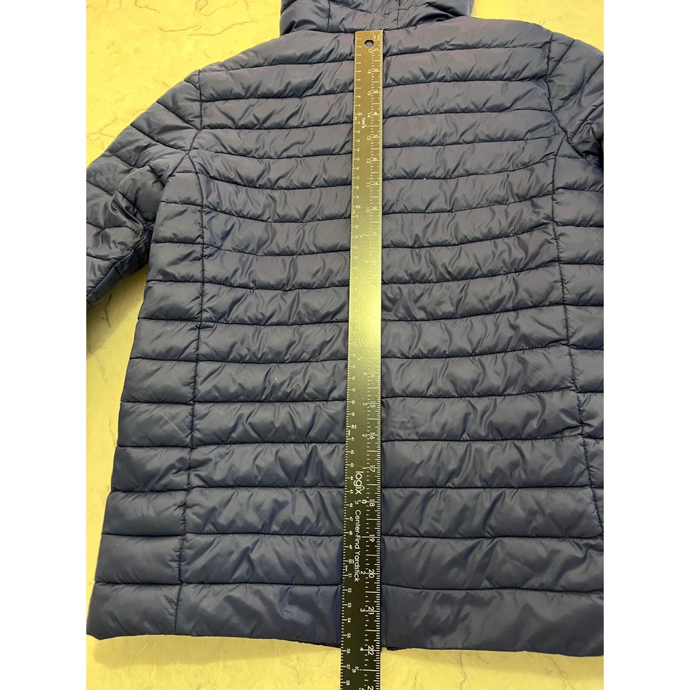 Lands End Kids Navy Blue Primaloft‎ Packable Puffer Jacket Hooded Large 10-12 - Picture 7 of 7